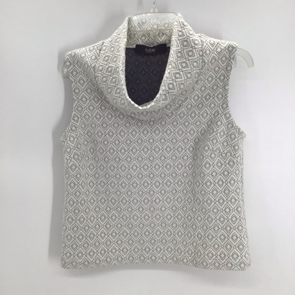 Cut25 by Yigal Azrouel Mock Neck Vest Top Casual Career Creme Size Medium - Picture 1 of 6